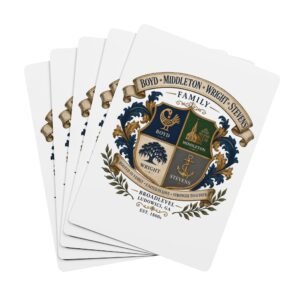 Personalized Family Crest Playing Cards — Poker Deck with Coat of Arms Design